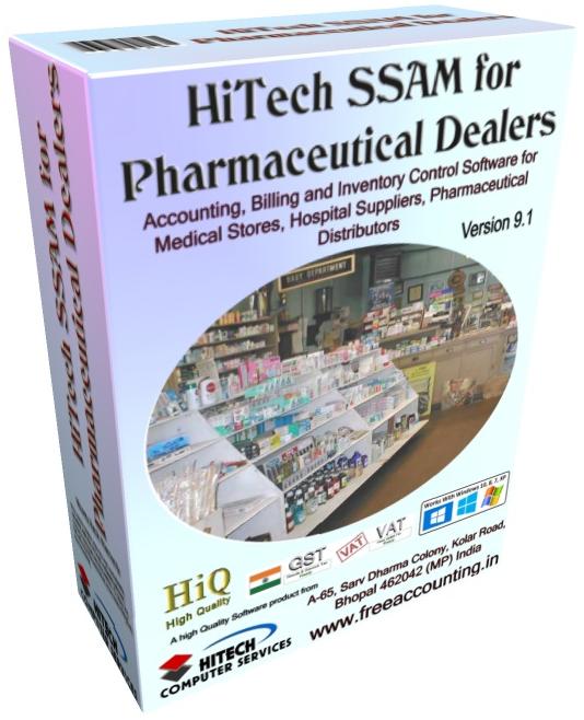 Pharmaceutical accounting software , medical billing companies, pharmaceutical accounting software, Medical Supplier Billing Software, Medical Software And, HiTech Pharmaceutical SSAM (Accounting Software for Medical Billing), Medical Store Software, Business Management and Accounting Software for pharmaceutical Dealers, Medical Stores. Modules :Customers, Suppliers, Products, Sales, Purchase, Accounts & Utilities. Free Trial Download