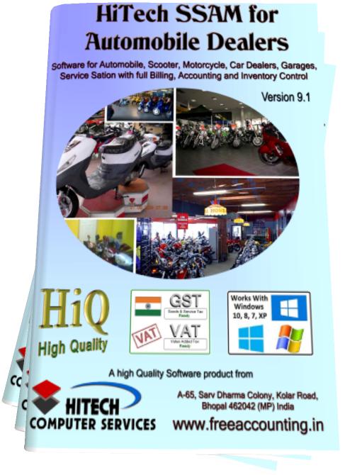 Financial service , Service, customer service database, financial services outsourcing, Vehicle Sales and Service Management Software, Auto Dealer Software, Car Dealership Software, Accounting Software), Automobile Software, Billing, Inventory control Accounting Software, Software for automobile dealers, two wheelers dealers, service stations. Modules :Customers, Suppliers, Products, Automobiles, Sales, Purchase, Accounts & Utilities. Free Trial Download